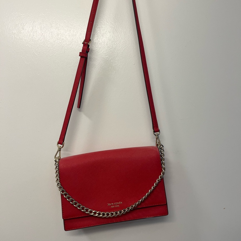 Red Kate Spade cross body purse